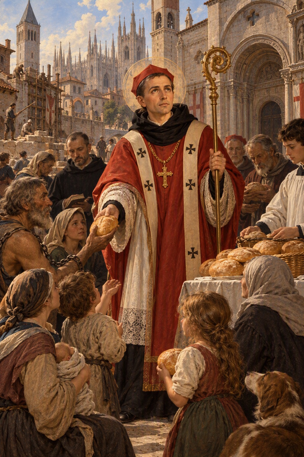 Representação de São Galdino — imagem criada por IA pela Equipe Flamma Cordis